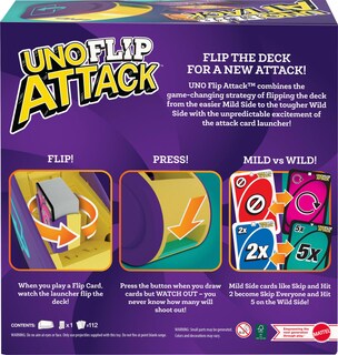 Foto 4 | Juego De Cartas Mattel Games Uno Flip Attack Para Niños Y Adultos - Venta Internacional.