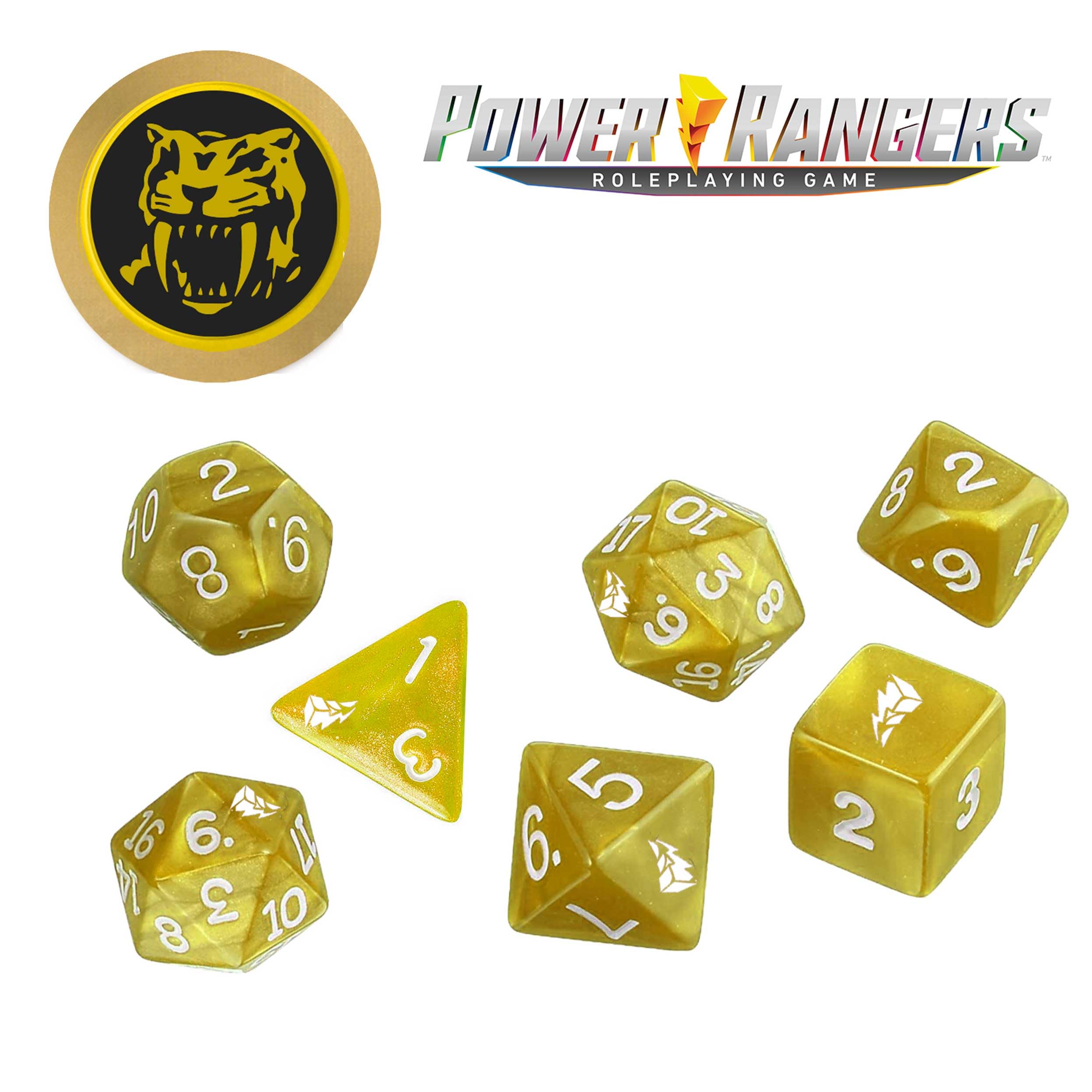 Foto 2 | Juego De Dados Renegade Game Studios Power Rangers Amarillo De 8 Piezas - Venta Internacional.