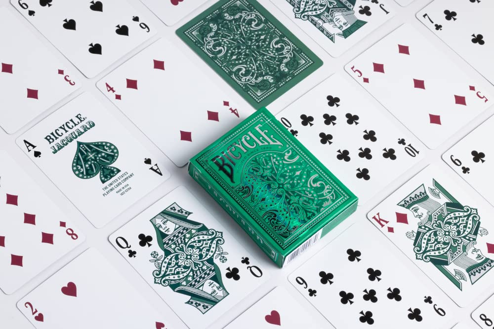 Foto 3 pulgar | Juego De Cartas Para Bicicleta Jacquard Premium, Plateado Y Verde - Venta Internacional.