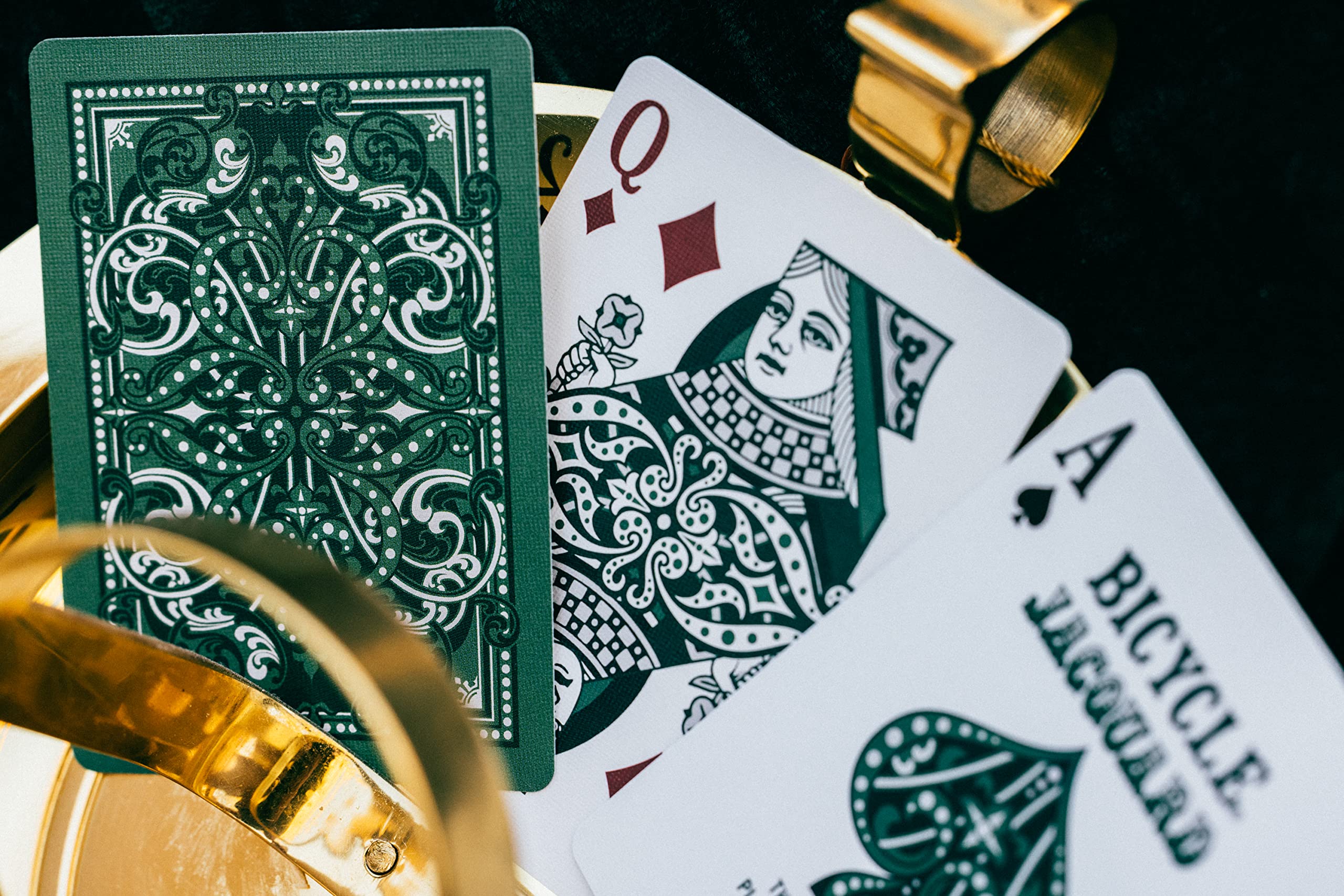Foto 6 pulgar | Juego De Cartas Para Bicicleta Jacquard Premium, Plateado Y Verde - Venta Internacional.