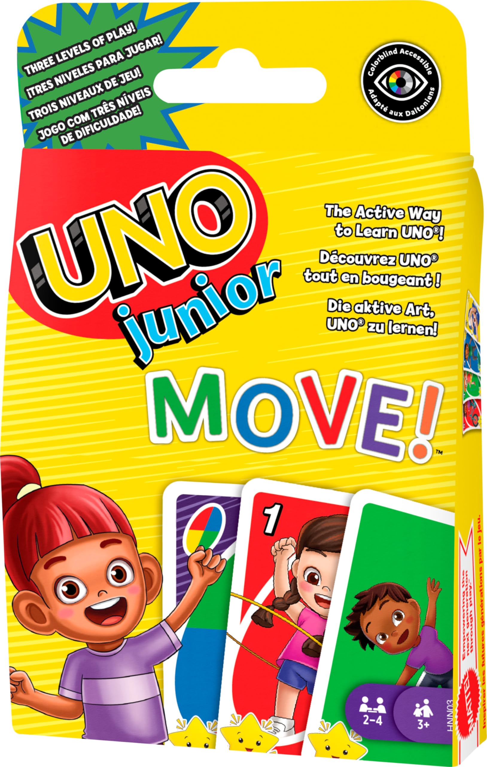 Juego De Cartas Mattel Games Uno Junior Move! Para Niños - Venta Internacional.