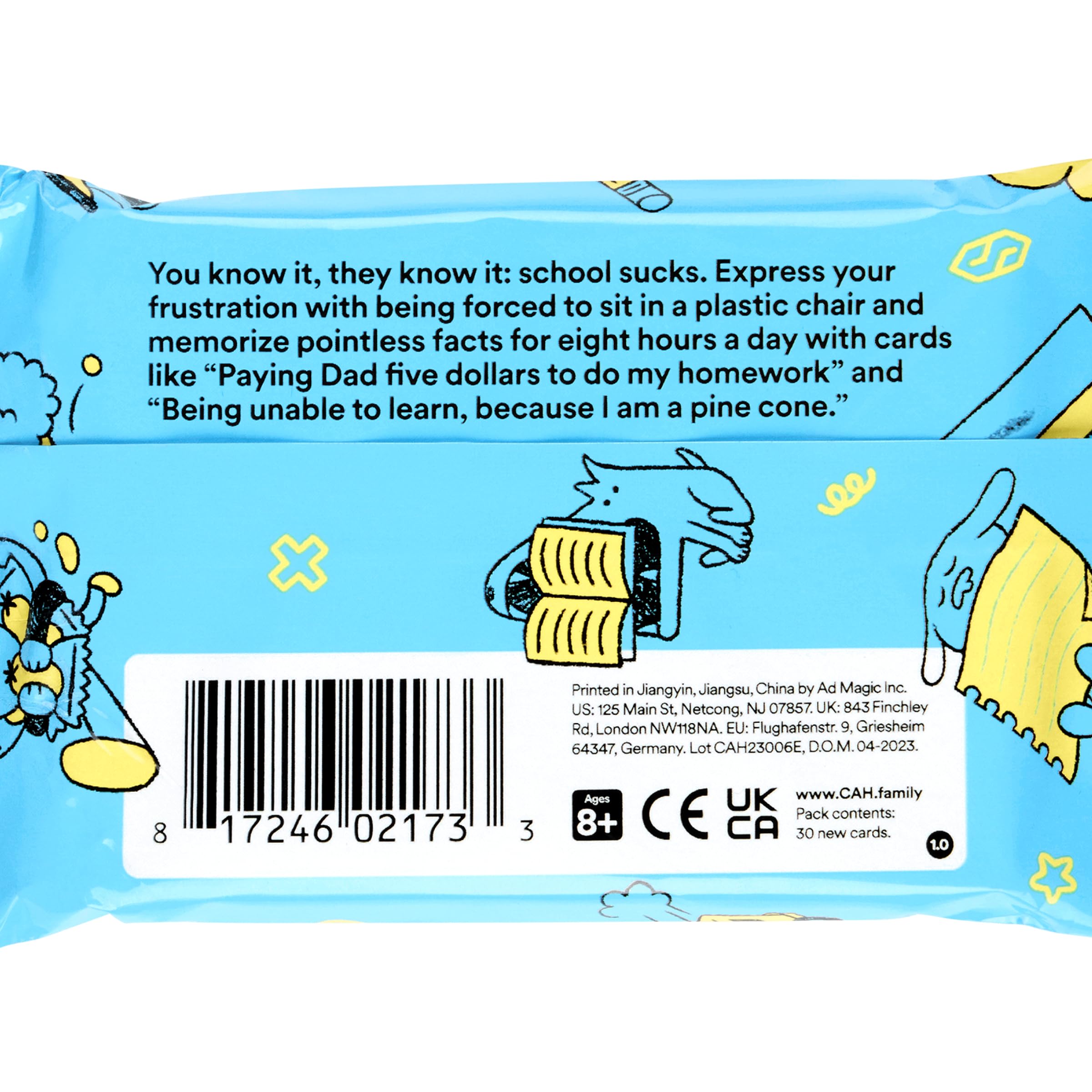 Foto 5 pulgar | Juego De Cartas: Cartas Against Humanity Family School Sucks 2023 - Venta Internacional.