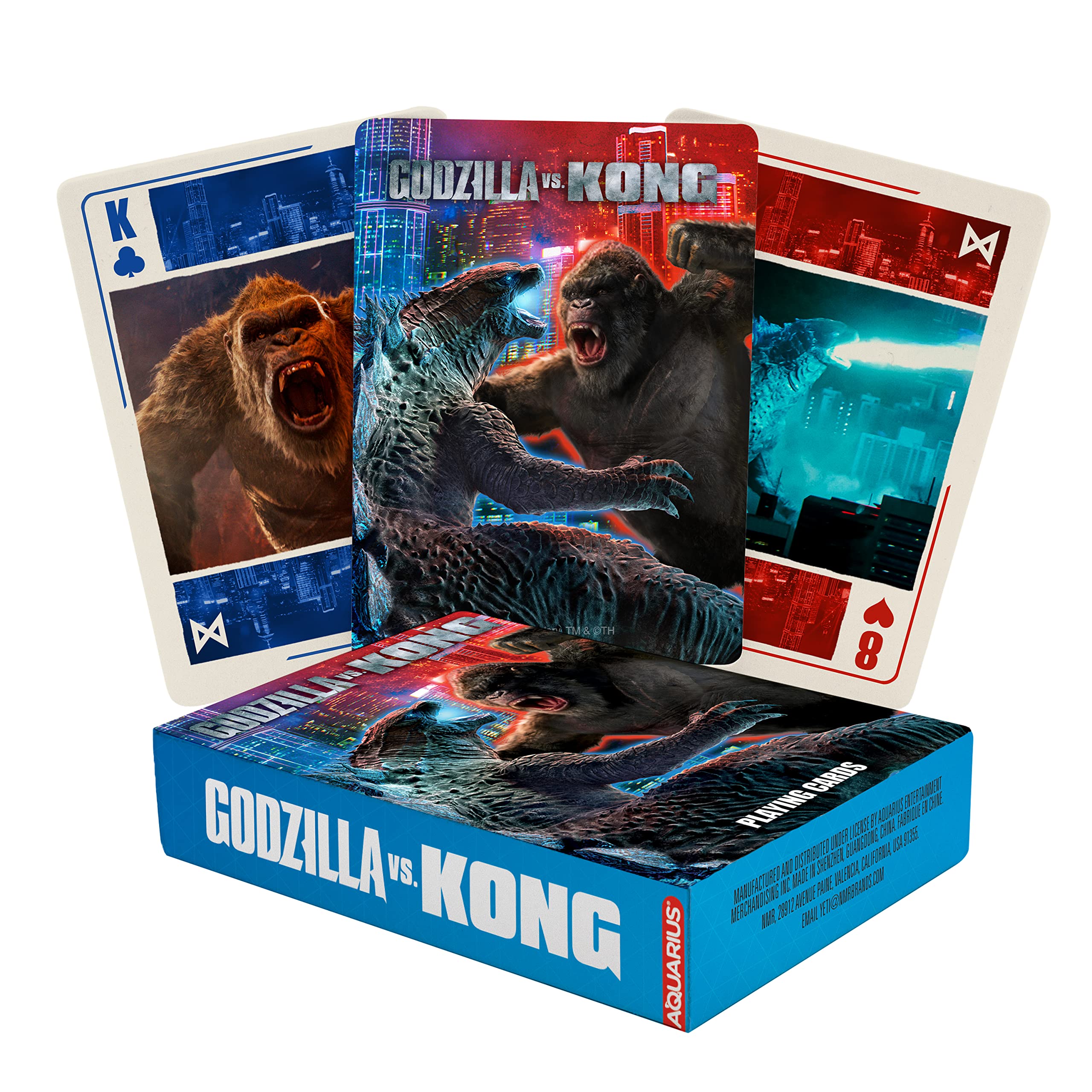 Foto 2 pulgar | Baraja De Cartas Aquarius Con Temática De Godzilla Vs Kong - Venta Internacional.