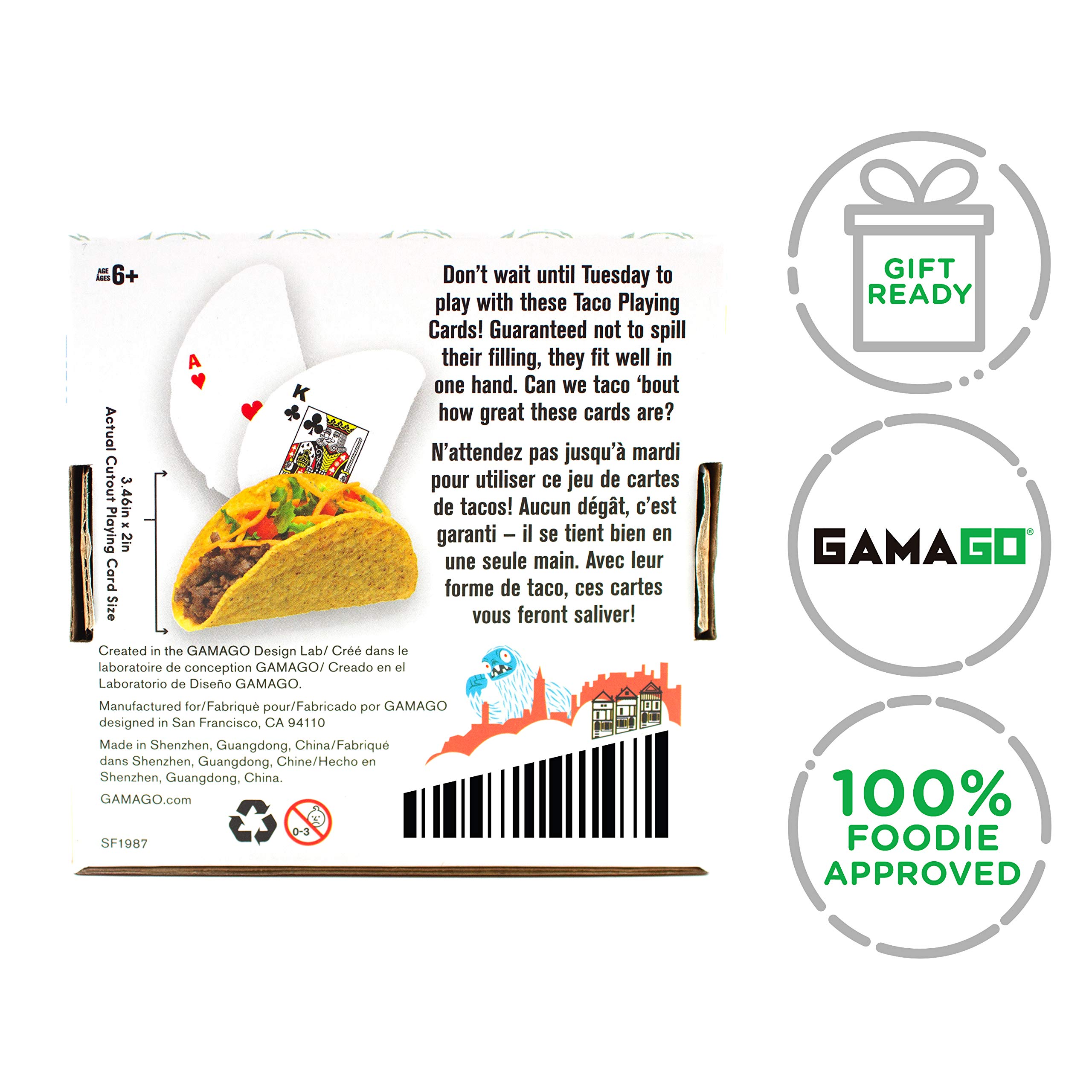 Foto 8 pulgar | Baraja De Cartas Con Forma De Taco Gamago - Venta Internacional.