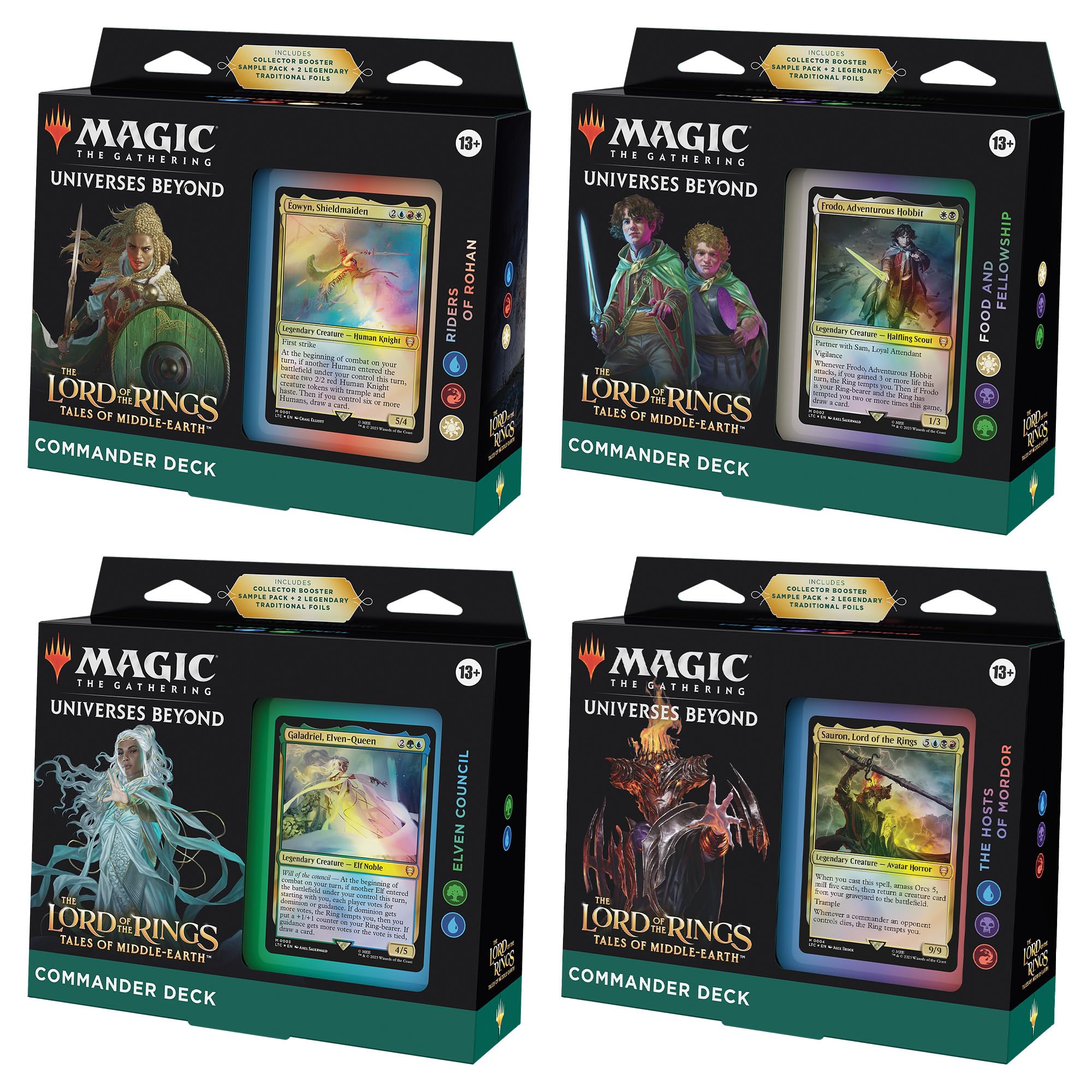 Paquete De Mazos Commander: Mazos Magic The Gathering Lotr X4 - Venta Internacional.