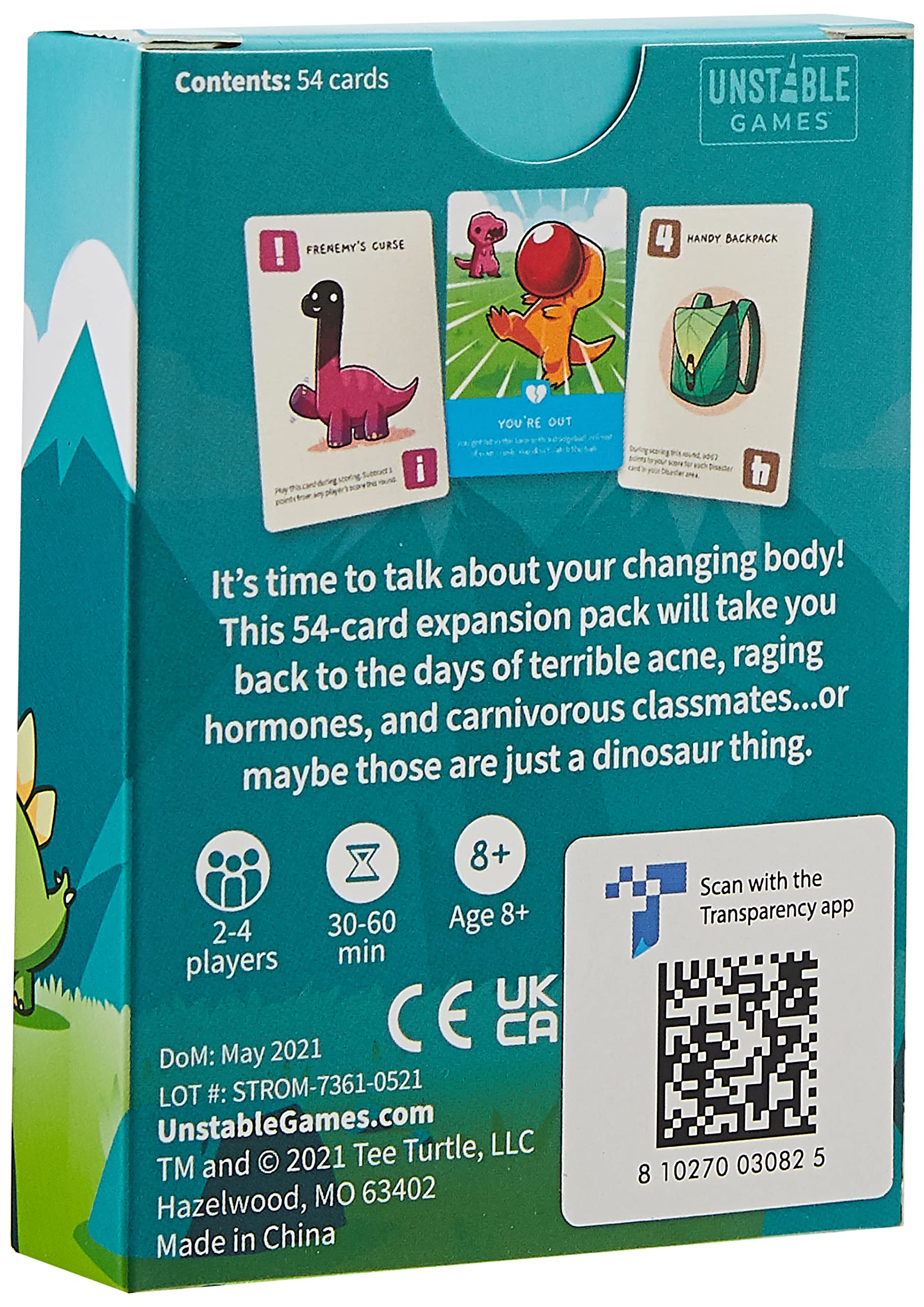 Foto 3 pulgar | Juego De Cartas Unstable Games Happy Little Dinosaurs Puberty - Venta Internacional.