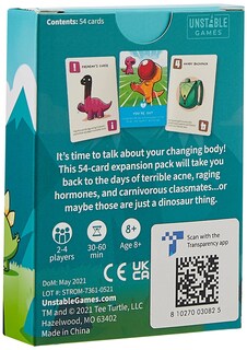 Foto 2 | Juego De Cartas Unstable Games Happy Little Dinosaurs Puberty - Venta Internacional.