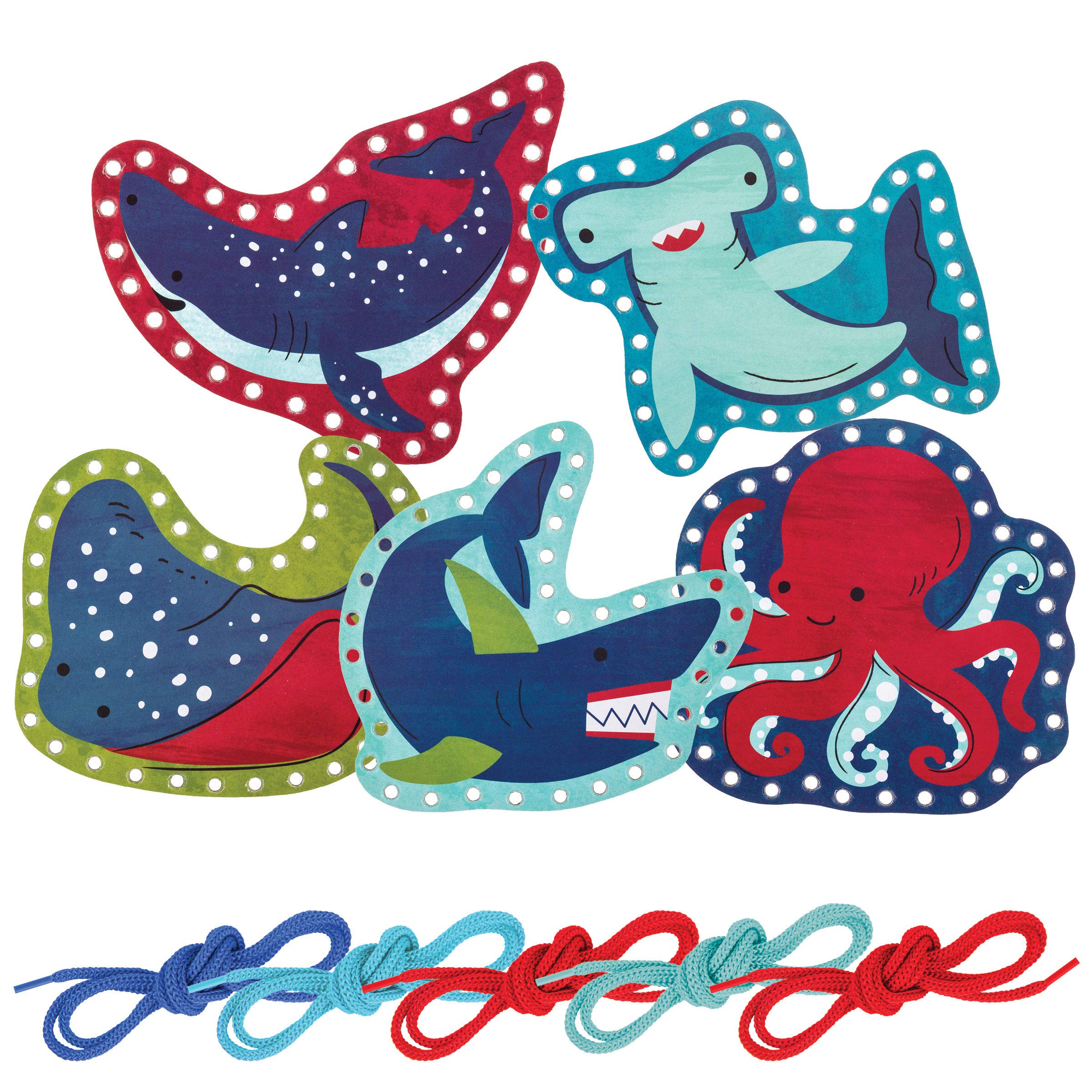 Tarjetas Con Cordones Stephen Joseph Shark Con 5 Tarjetas Y Bolsa Con Cierre - Venta Internacional.