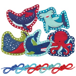 Foto 1 | Tarjetas Con Cordones Stephen Joseph Shark Con 5 Tarjetas Y Bolsa Con Cierre - Venta Internacional.