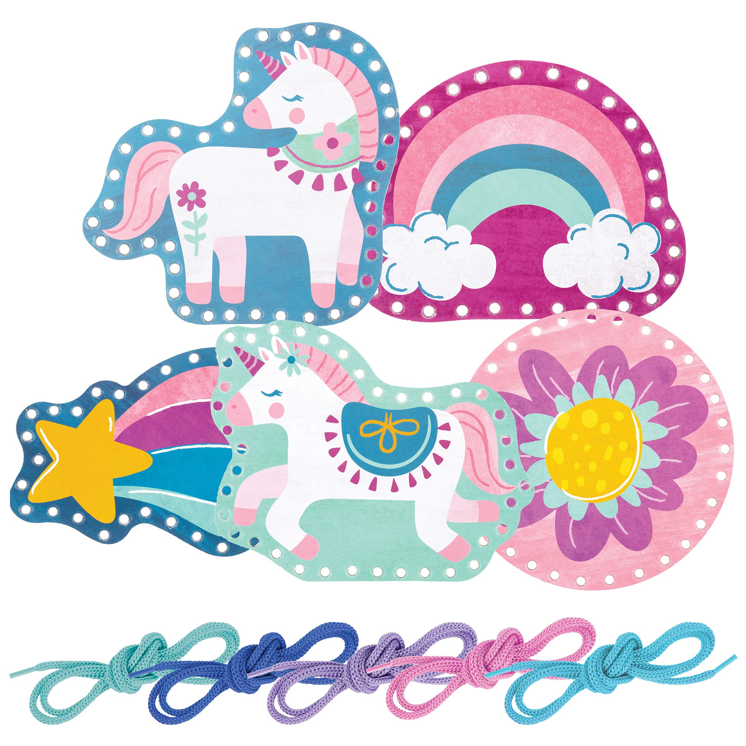 Foto 1 | Tarjetas Con Cordones, Diseño De Unicornio De Stephen Joseph, Con 5 Tarjetas Y Bolsa - Venta Internacional.