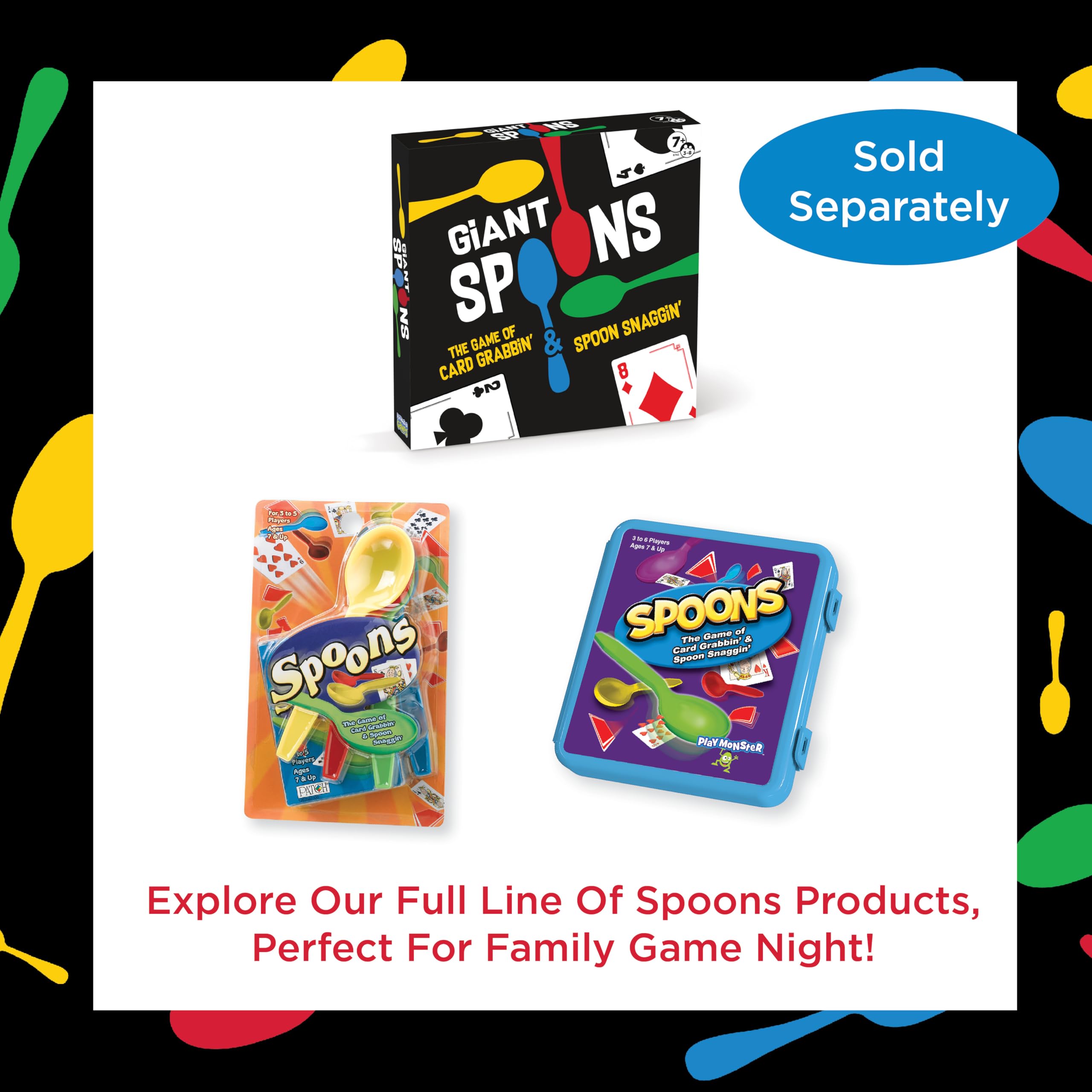 Foto 7 pulgar | Juego De Cartas Playmonster Giant Spoons Para Niños Y Adultos Mayores De 7 Años - Venta Internacional.