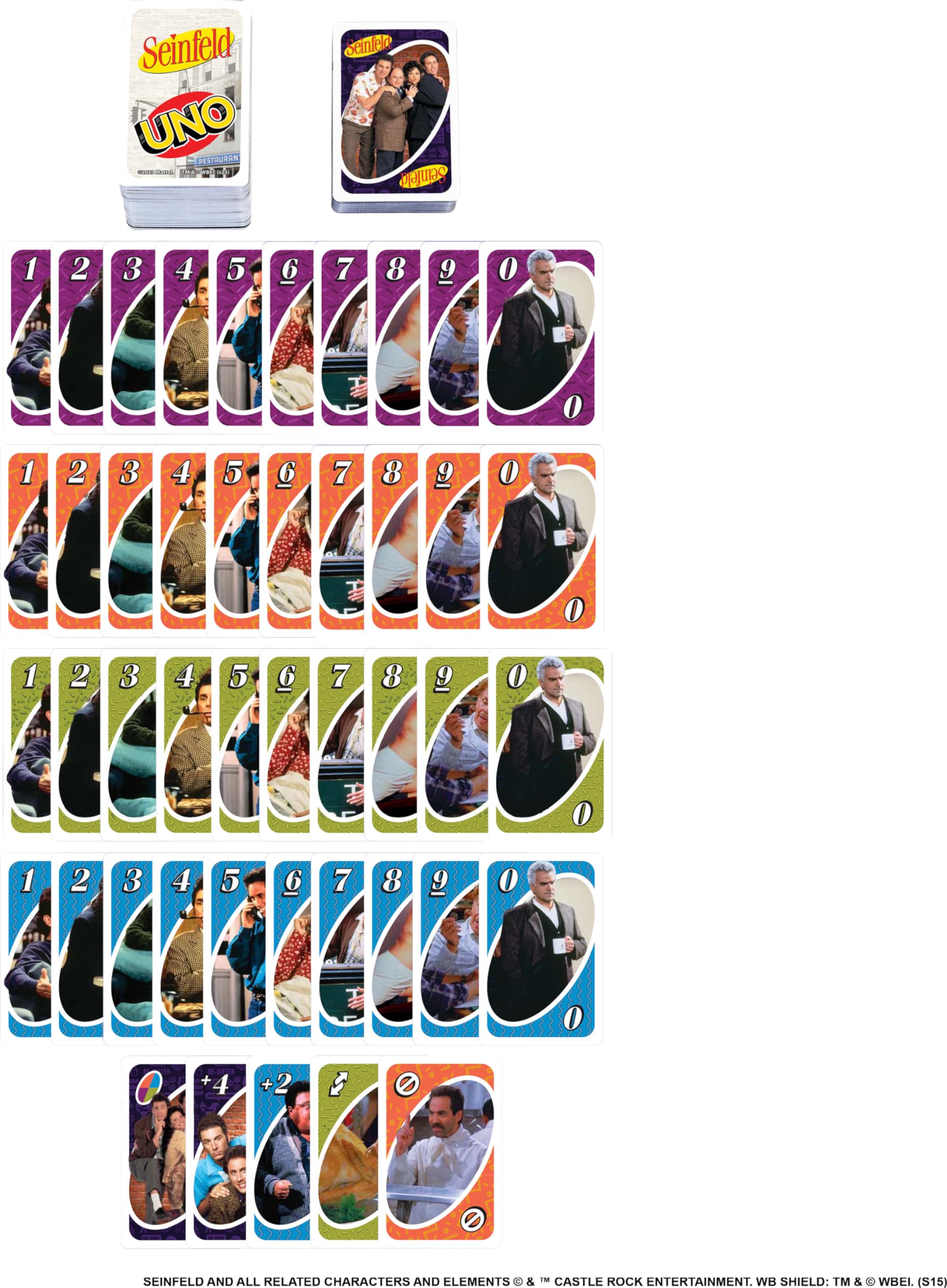 Foto 5 pulgar | Juego De Cartas Mattel Games Uno Seinfeld Con Regla Especial Para Niños Mayores De 7 Años - Venta Internacional.