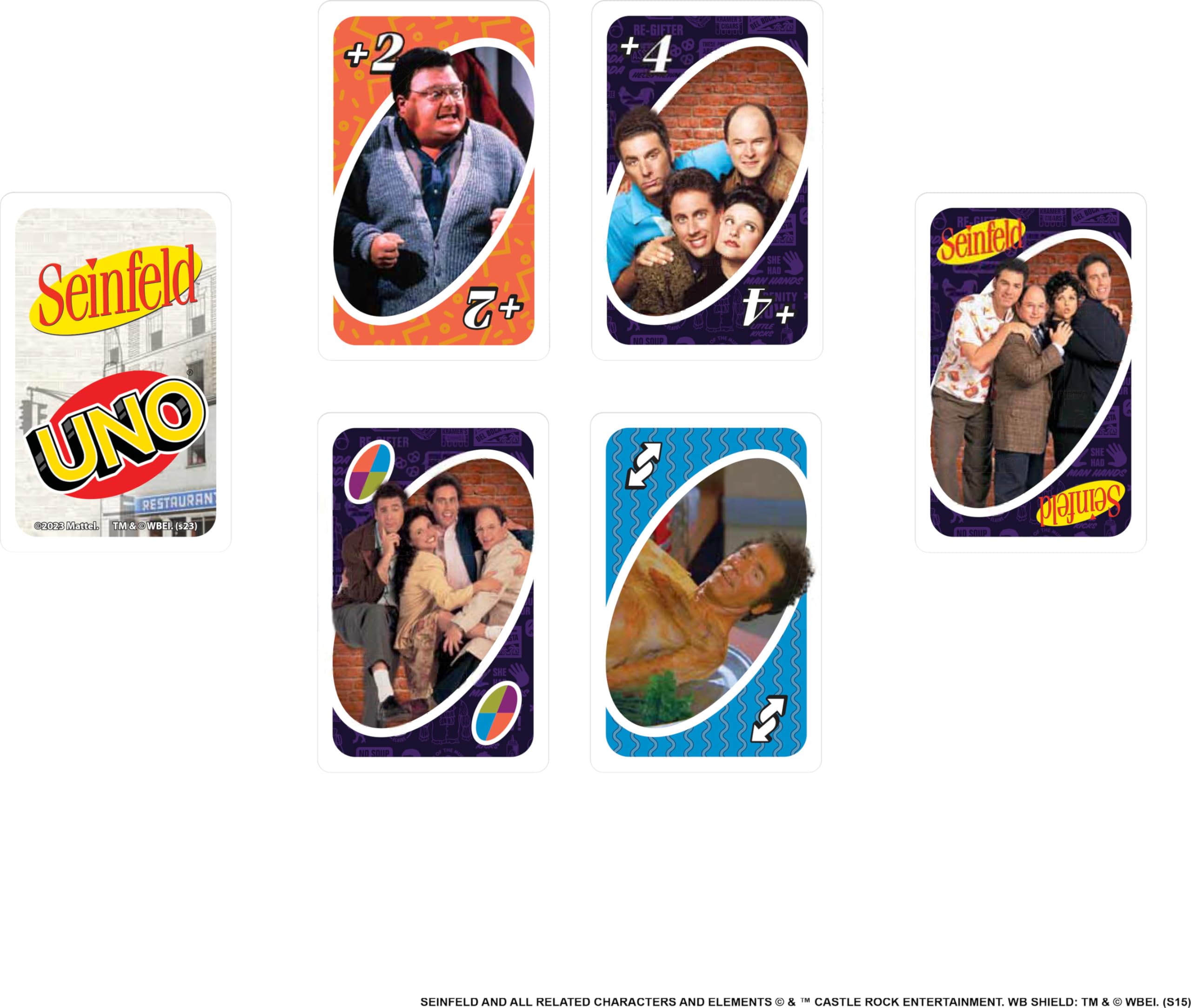 Foto 6 pulgar | Juego De Cartas Mattel Games Uno Seinfeld Con Regla Especial Para Niños Mayores De 7 Años - Venta Internacional.