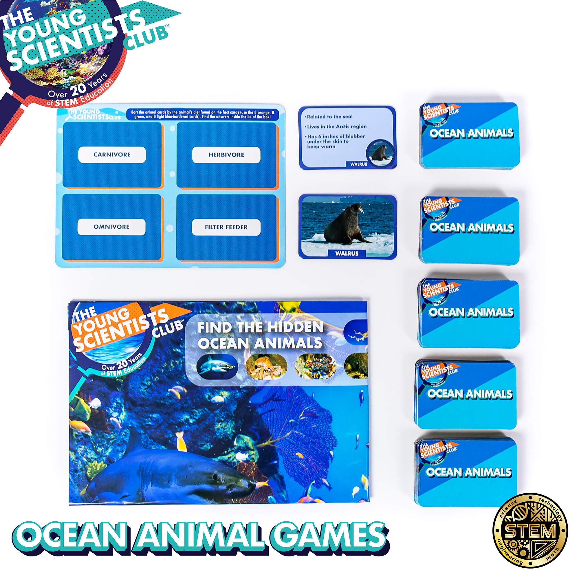 Foto 3 pulgar | Juegos De Cartas The Young Scientist Ocean Animal Age 5+ Kids - Venta Internacional.