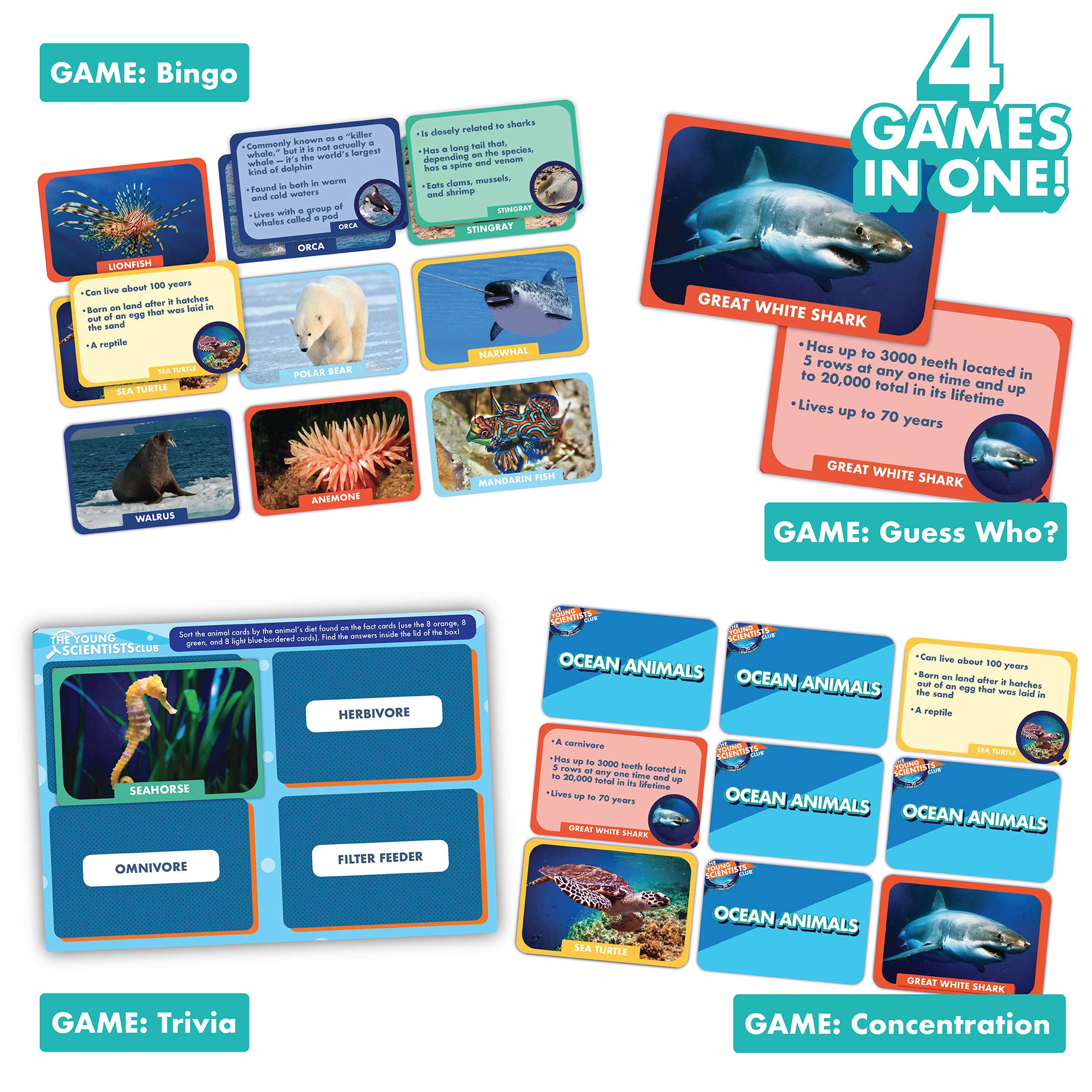 Foto 4 pulgar | Juegos De Cartas The Young Scientist Ocean Animal Age 5+ Kids - Venta Internacional.