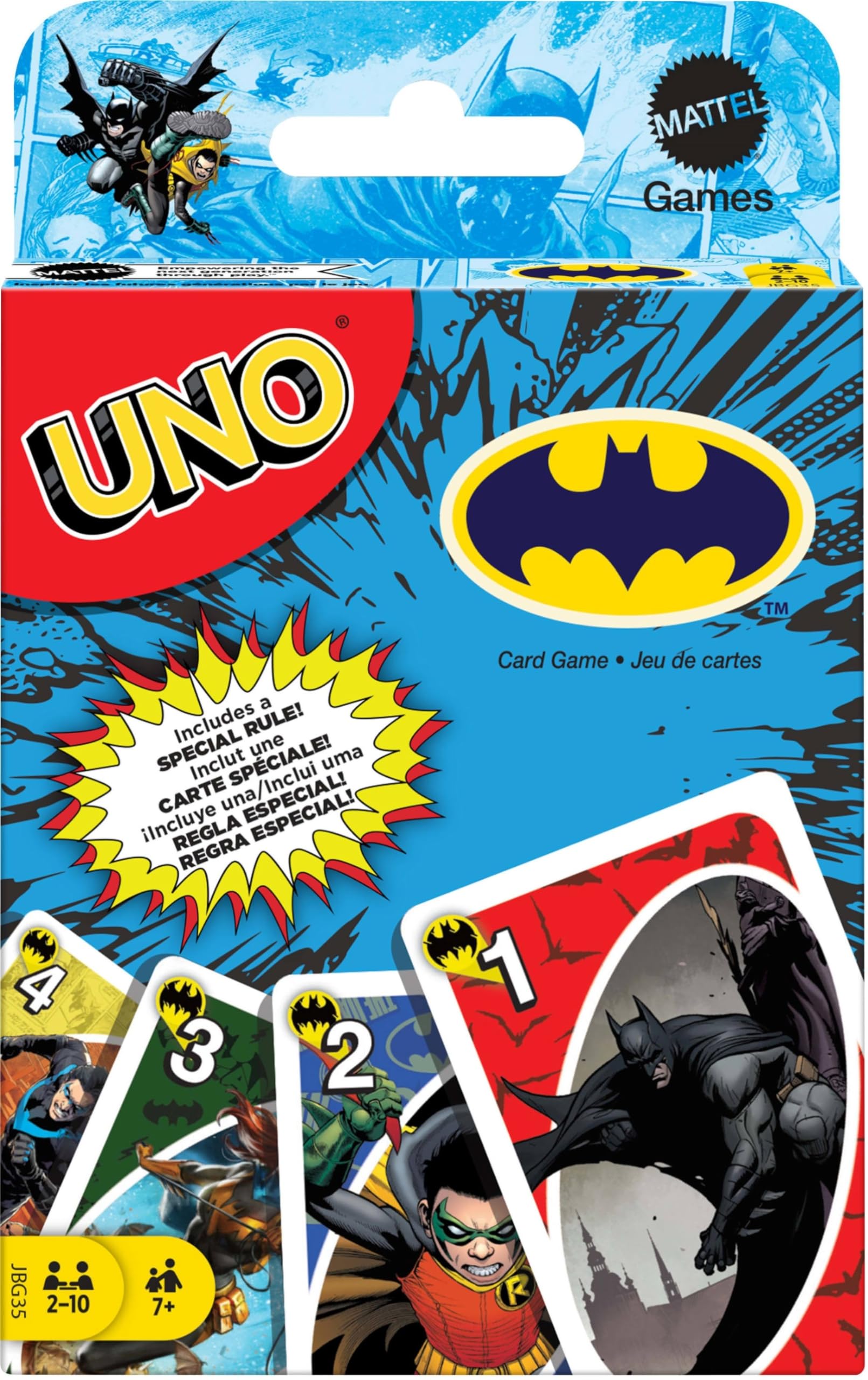 Foto 1 | Juego De Cartas Mattel Games Uno Batman Comics Para Niños Y Adultos - Venta Internacional.