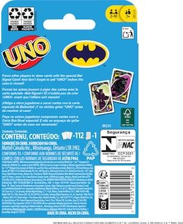 Foto 4 | Juego De Cartas Mattel Games Uno Batman Comics Para Niños Y Adultos - Venta Internacional.
