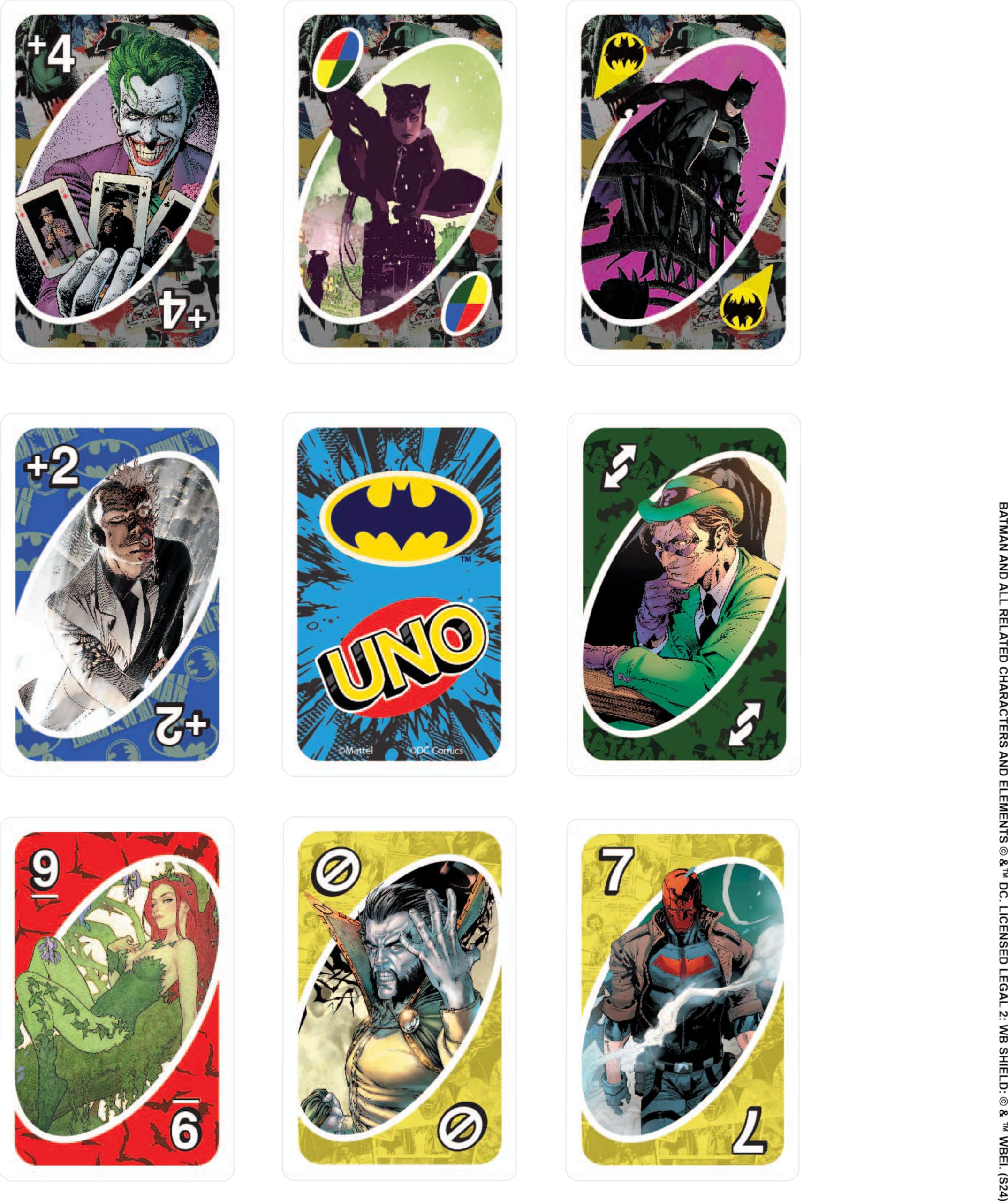 Foto 6 pulgar | Juego De Cartas Mattel Games Uno Batman Comics Para Niños Y Adultos - Venta Internacional.