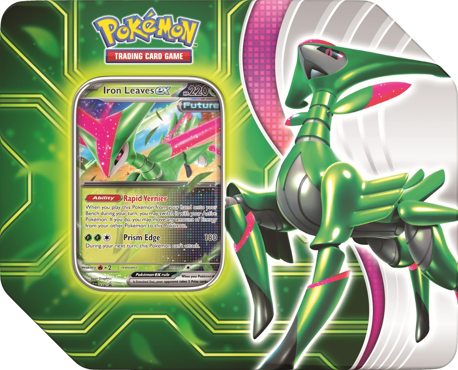 Foto 3 | Juego De Cartas Coleccionables Pokemon Paradox Clash Tin Iron Leaves Ex - Venta Internacional.