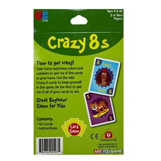 Foto 2 | Juego De Cartas University Games Crazy 8s Jumbo Size Para Niños Mayores De 4 Años - Venta Internacional.