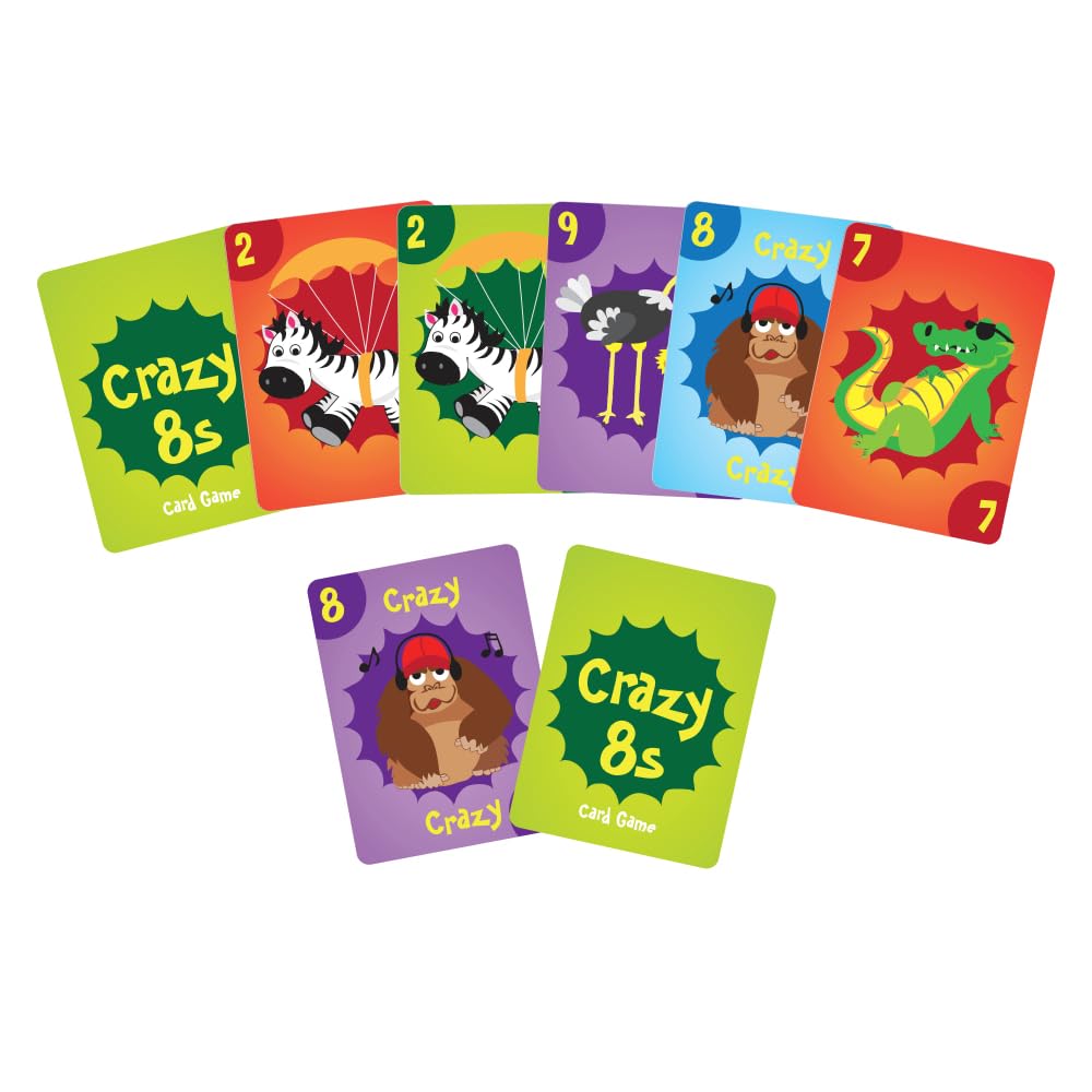 Foto 3 | Juego De Cartas University Games Crazy 8s Jumbo Size Para Niños Mayores De 4 Años - Venta Internacional.