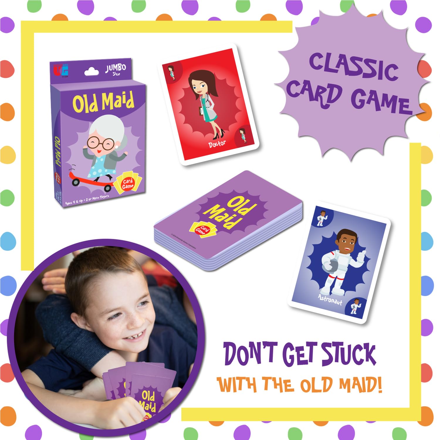 Foto 5 pulgar | Juego De Cartas University Games Old Maid Jumbo Size Kids 4+ - Venta Internacional.