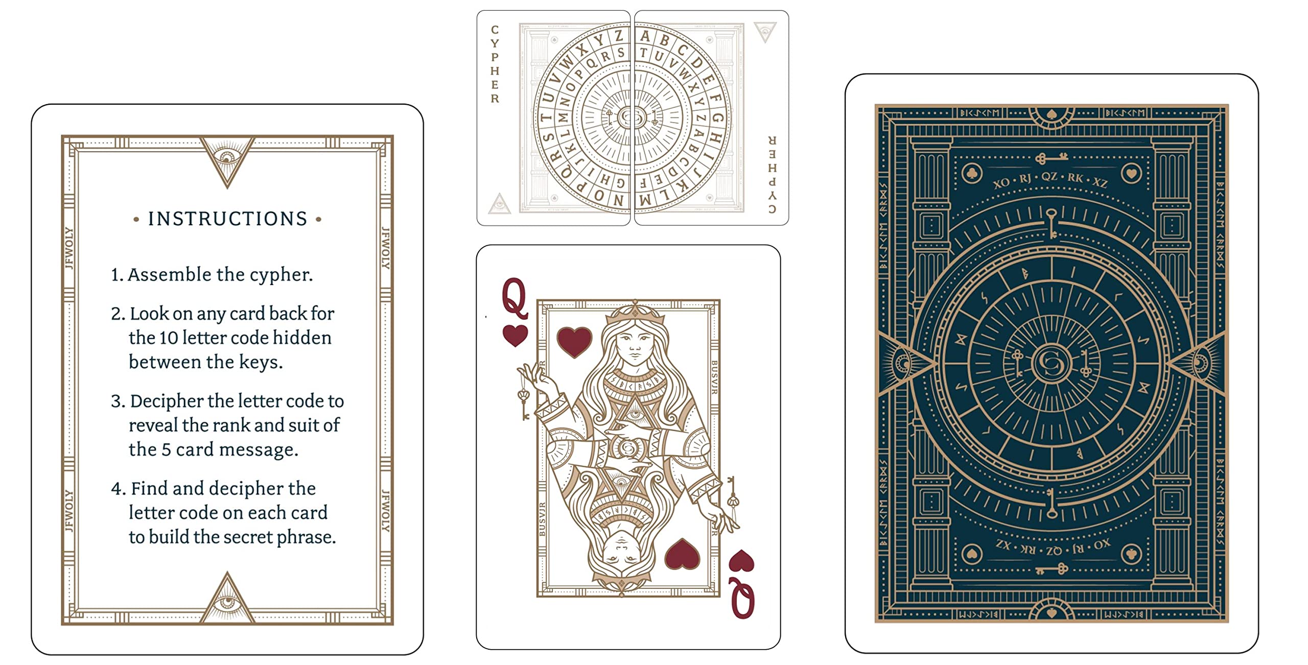 Foto 3 pulgar | Juego De Cartas Para Bicicleta Cypher Premium, Negro Con Lámina Dorada - Venta Internacional.