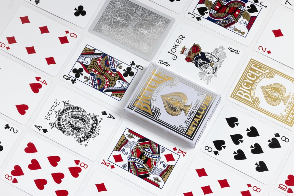 Foto 3 pulgar | Juego De Cartas Para Bicicleta Metalluxe, Tamaño Póker Plateado - Venta Internacional.