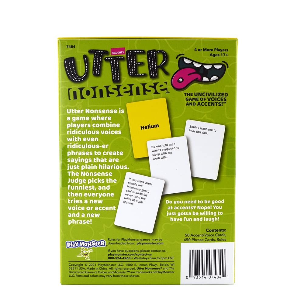 Foto 5 pulgar | Juego De Mesa Playmonster Utter Nonsense Naughty Edition 17+ - Venta Internacional.