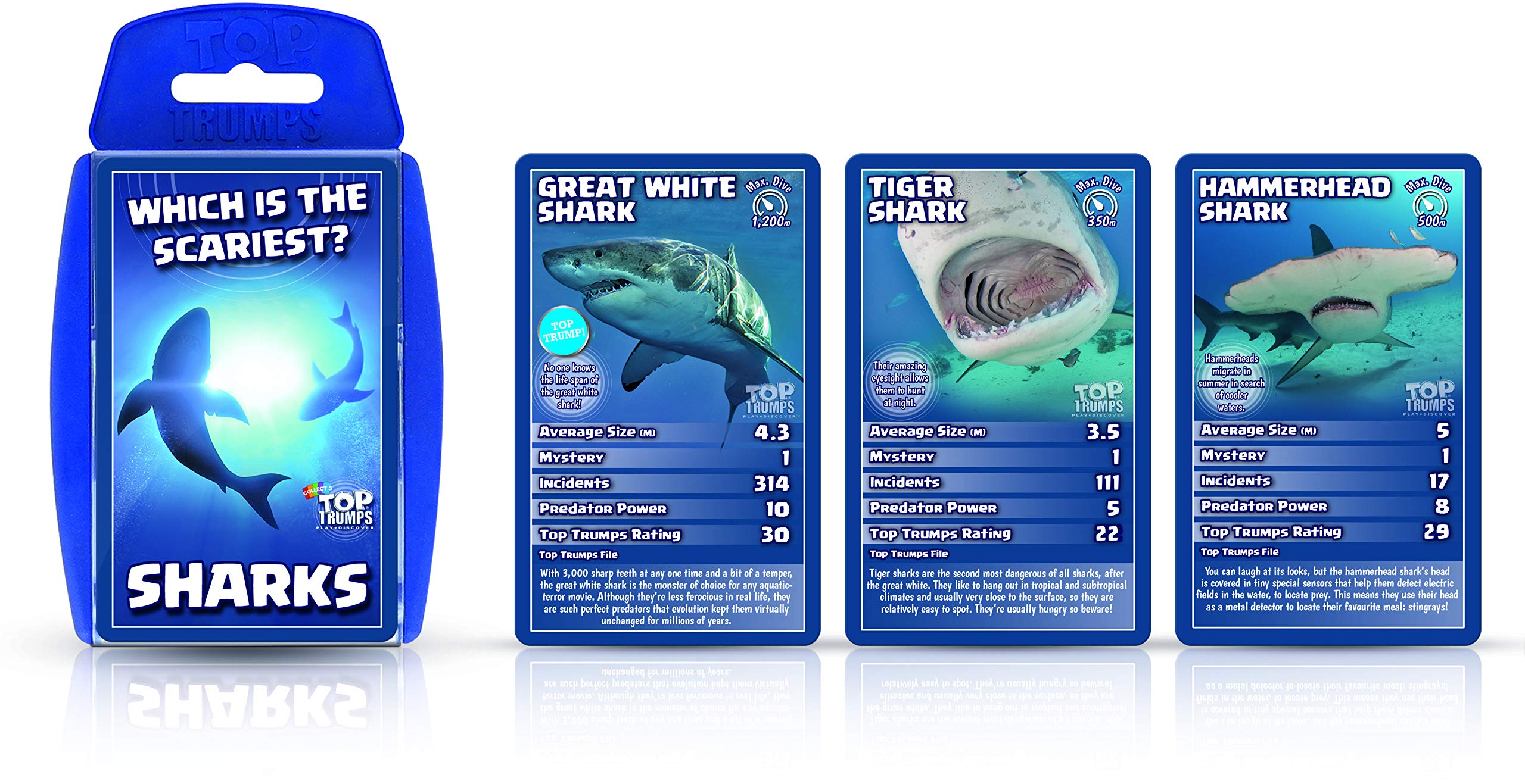 Foto 2 pulgar | Juego De Cartas Top Trumps Sharks Classics Para Niños Y Niñas Mayores De 6 Años - Venta Internacional.