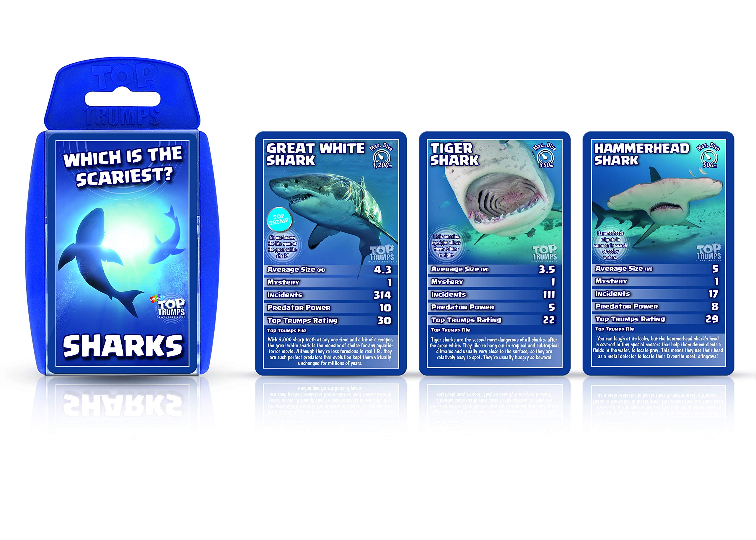 Foto 6 pulgar | Juego De Cartas Top Trumps Sharks Classics Para Niños Y Niñas Mayores De 6 Años - Venta Internacional.