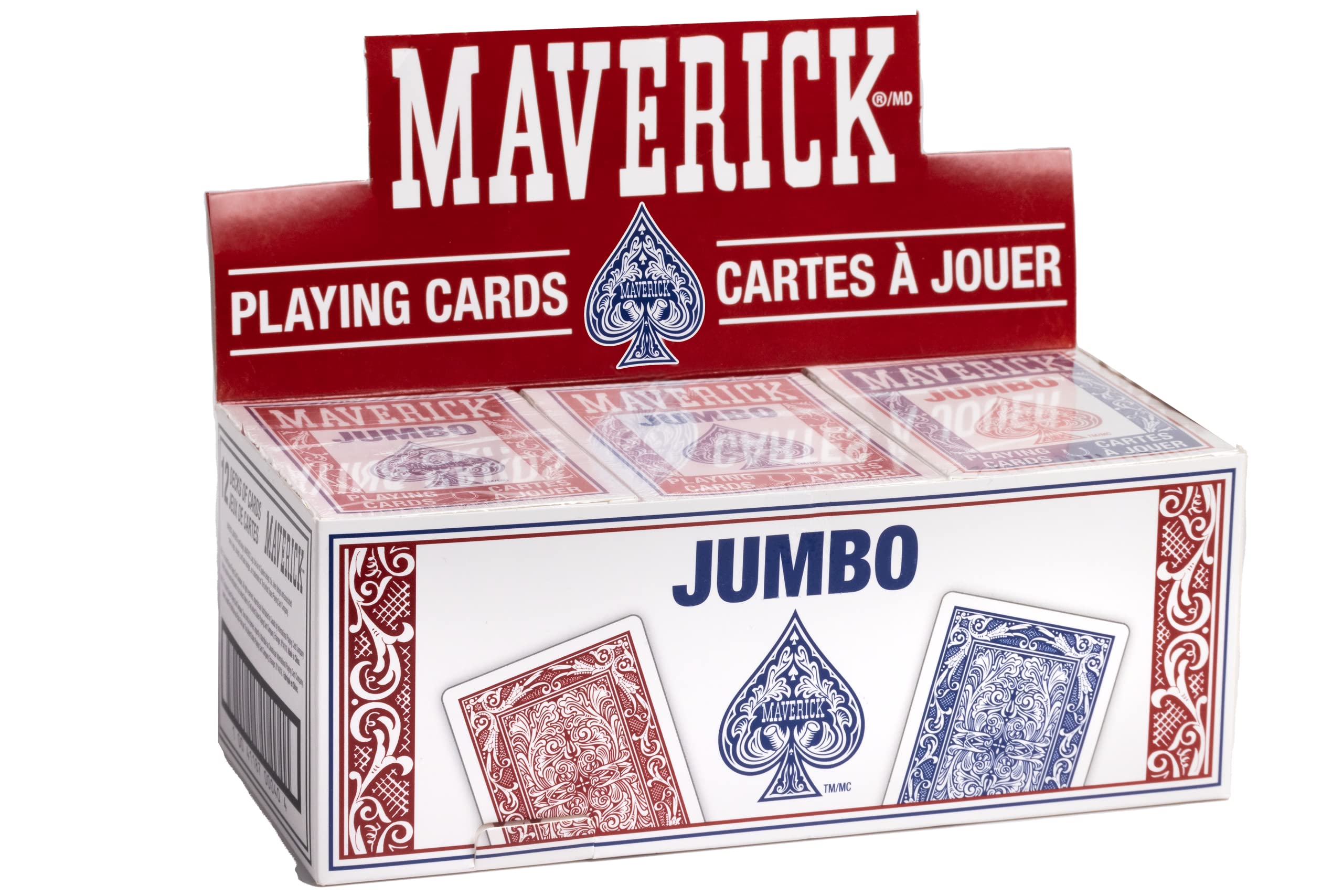 Foto 2 pulgar | Juego De Cartas Maverick Jumbo Index Poker, Paquete De 12, Rojo Y Azul - Venta Internacional.