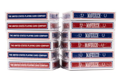 Foto 3 | Juego De Cartas Maverick Jumbo Index Poker, Paquete De 12, Rojo Y Azul - Venta Internacional.