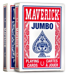 Foto 5 | Juego De Cartas Maverick Jumbo Index Poker, Paquete De 12, Rojo Y Azul - Venta Internacional.