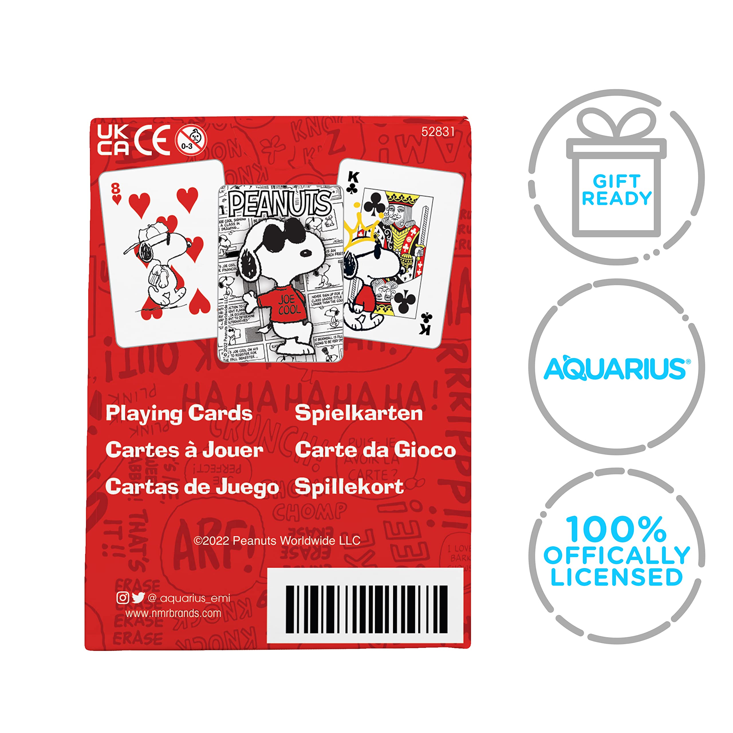 Foto 8 pulgar | Juego De Cartas Aquarius Peanuts Joe Cool Con Licencia Oficial - Venta Internacional.