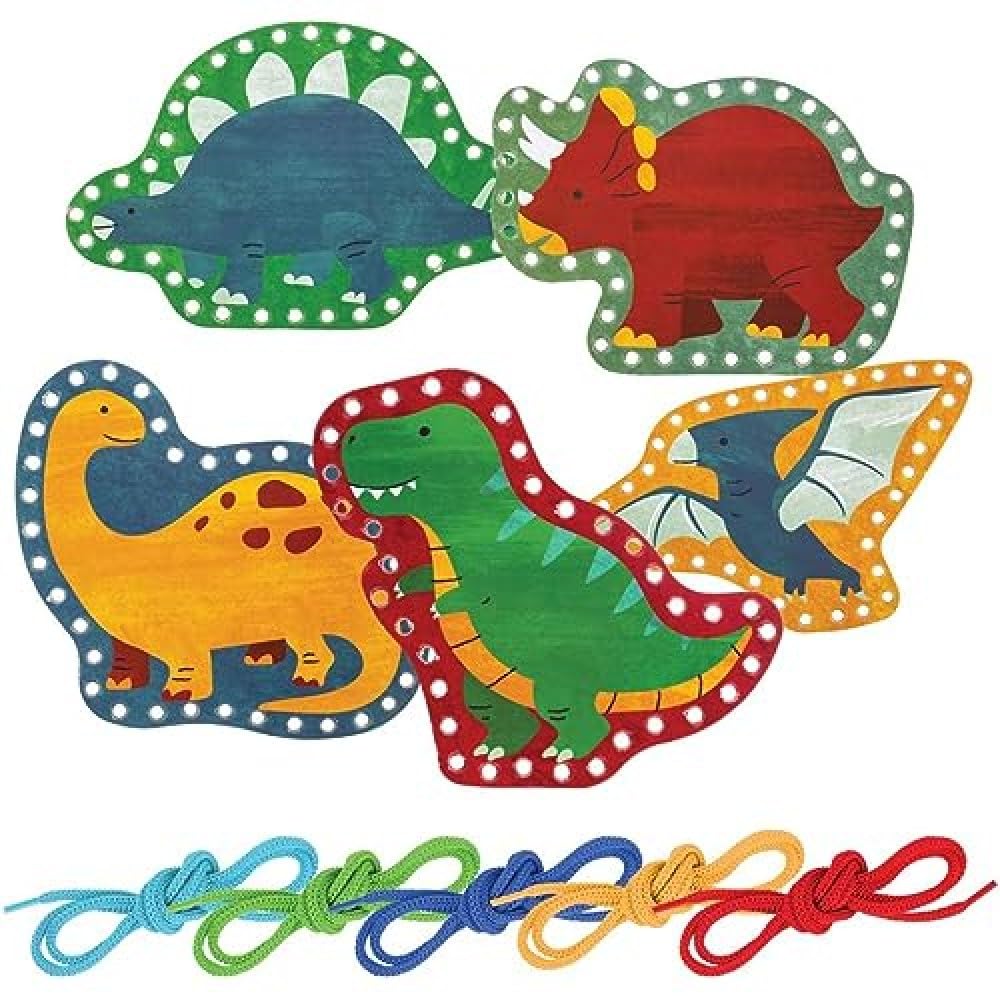 Tarjetas Con Cordones Stephen Joseph Dino, Tamaño Pequeño, Con 5 Tarjetas Y Bolsa - Venta Internacional.