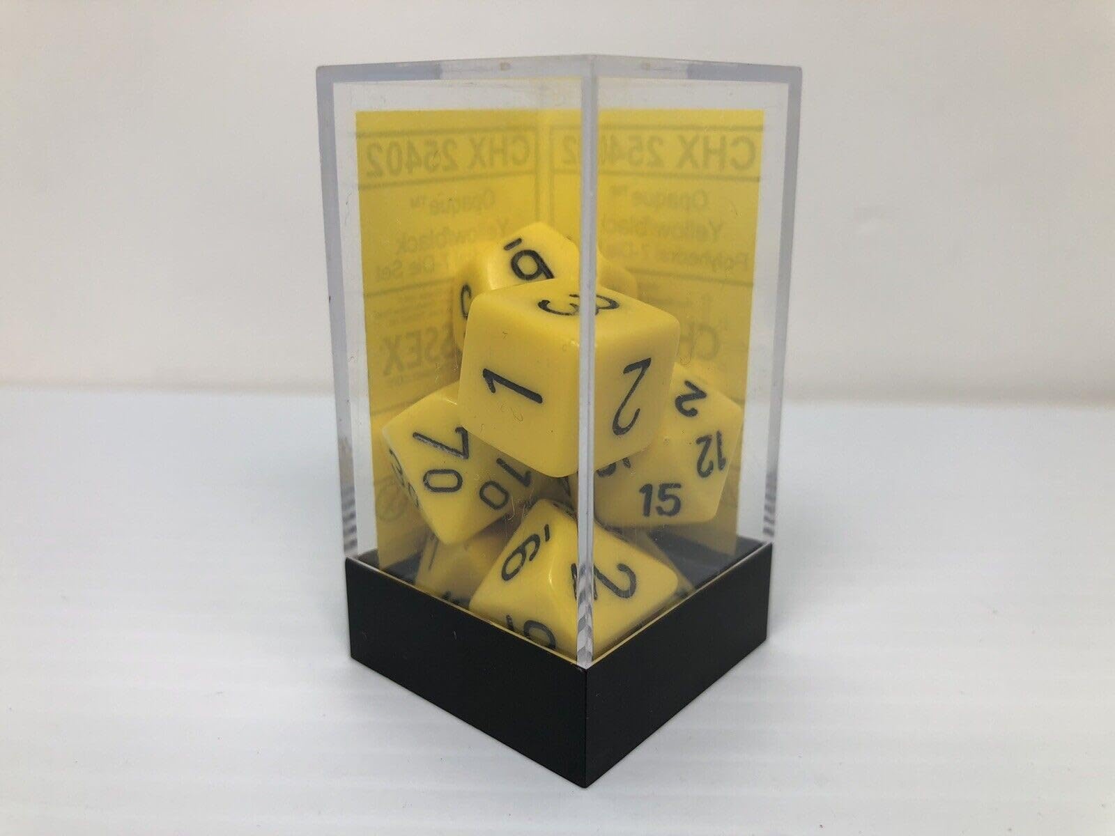 Foto 3 pulgar | Dice Chessex Opaque, 7 Unidades, Amarillo/negro - Venta Internacional.
