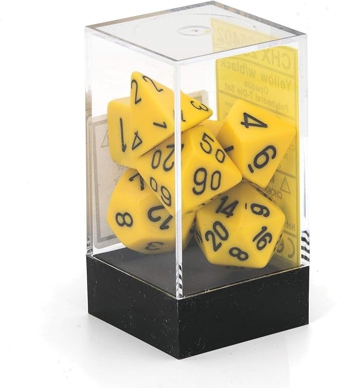Foto 5 pulgar | Dice Chessex Opaque, 7 Unidades, Amarillo/negro - Venta Internacional.