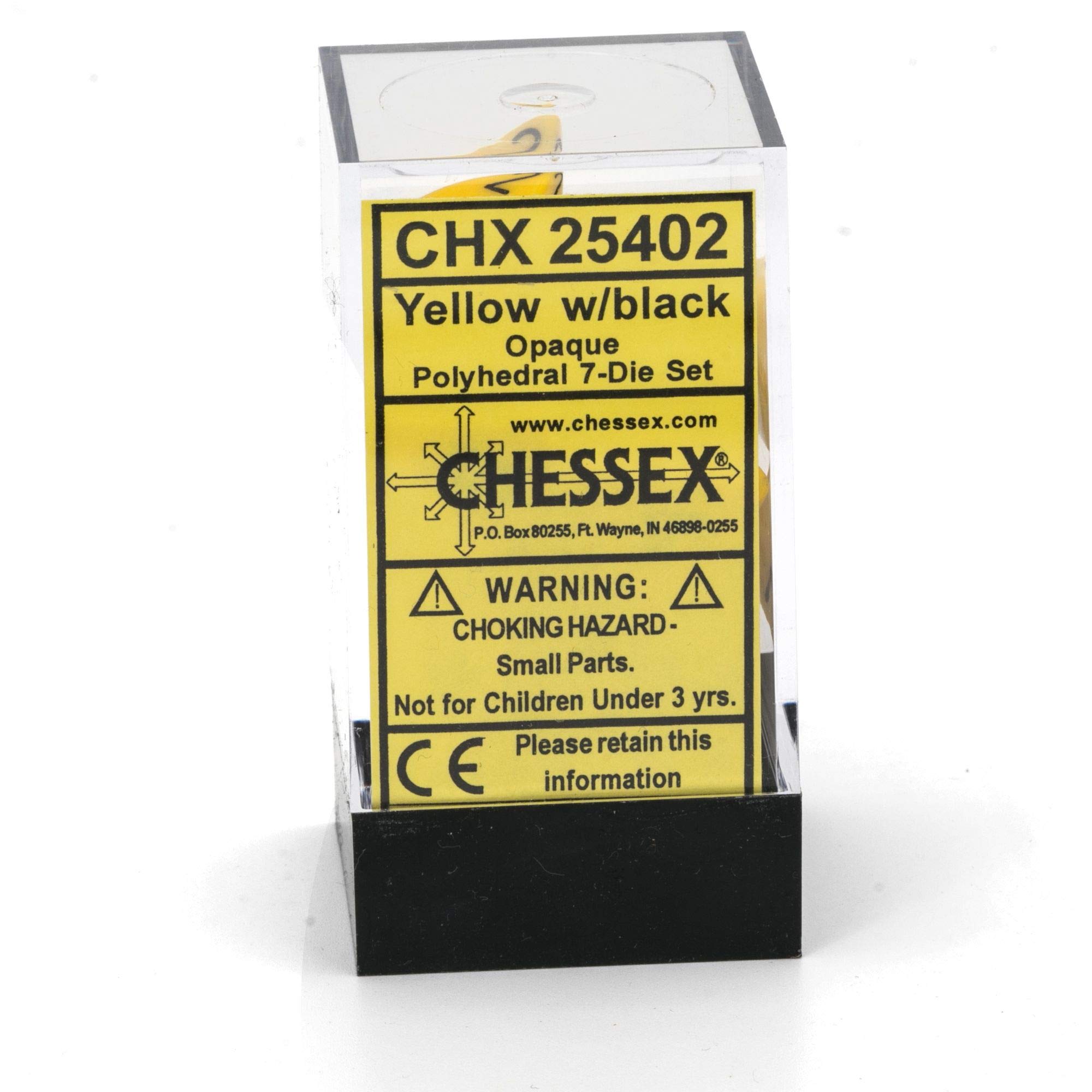 Foto 5 | Dice Chessex Opaque, 7 Unidades, Amarillo/negro - Venta Internacional.