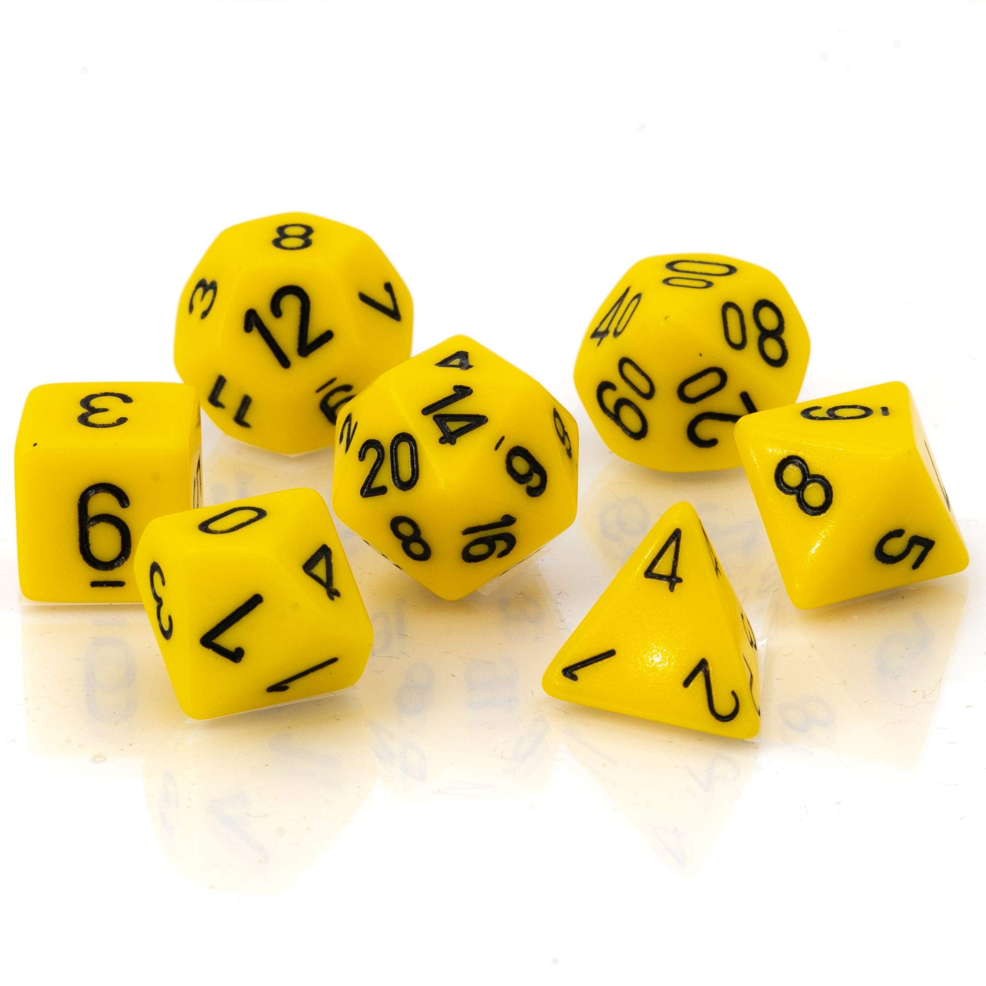 Foto 8 pulgar | Dice Chessex Opaque, 7 Unidades, Amarillo/negro - Venta Internacional.
