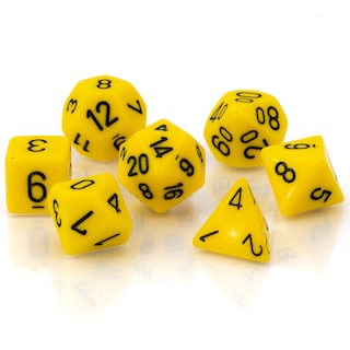 Foto 7 | Dice Chessex Opaque, 7 Unidades, Amarillo/negro - Venta Internacional.