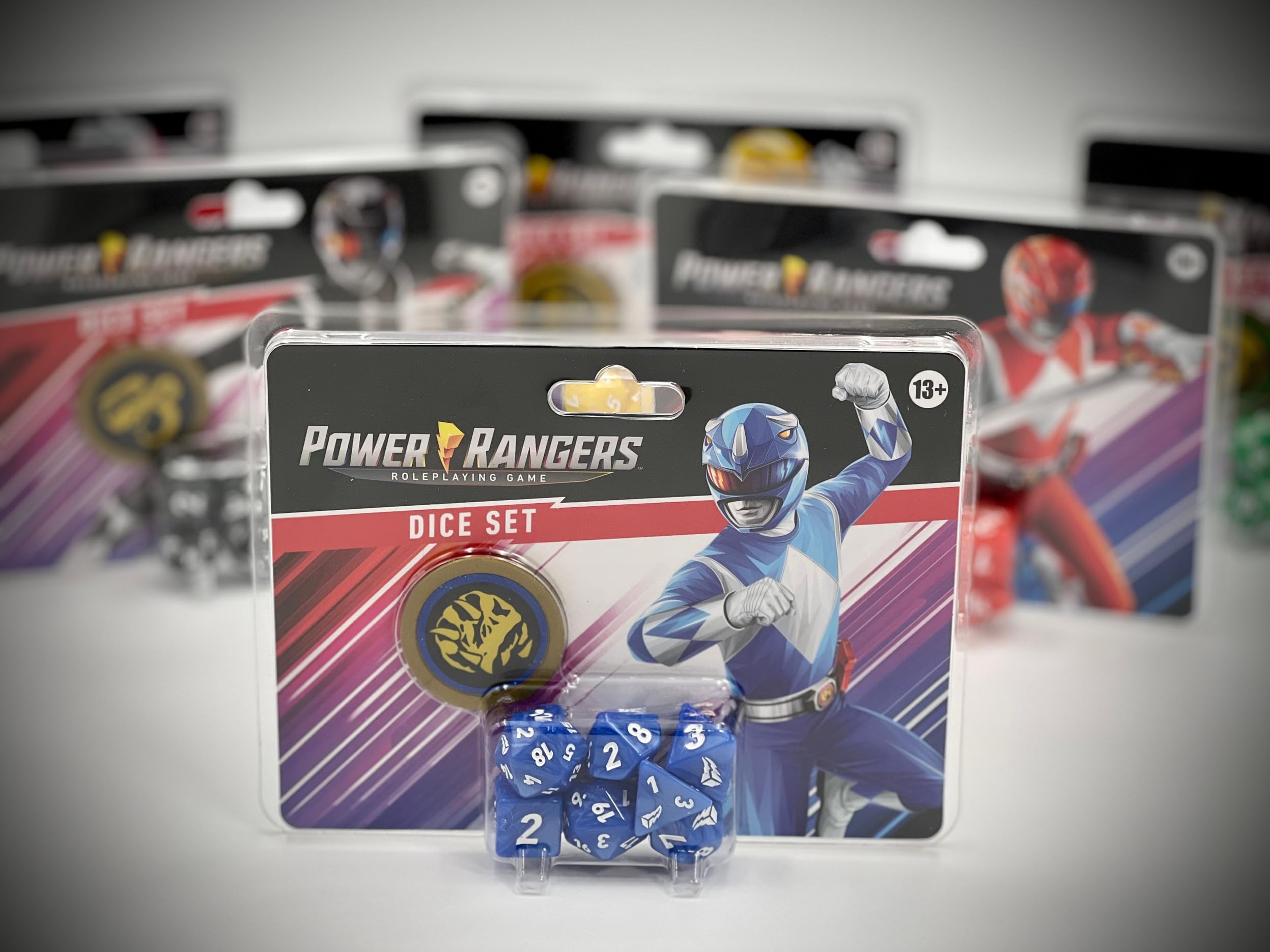 Foto 4 pulgar | Juego De Dados Renegade Game Studios Power Rangers Azul De 8 Piezas - Venta Internacional.