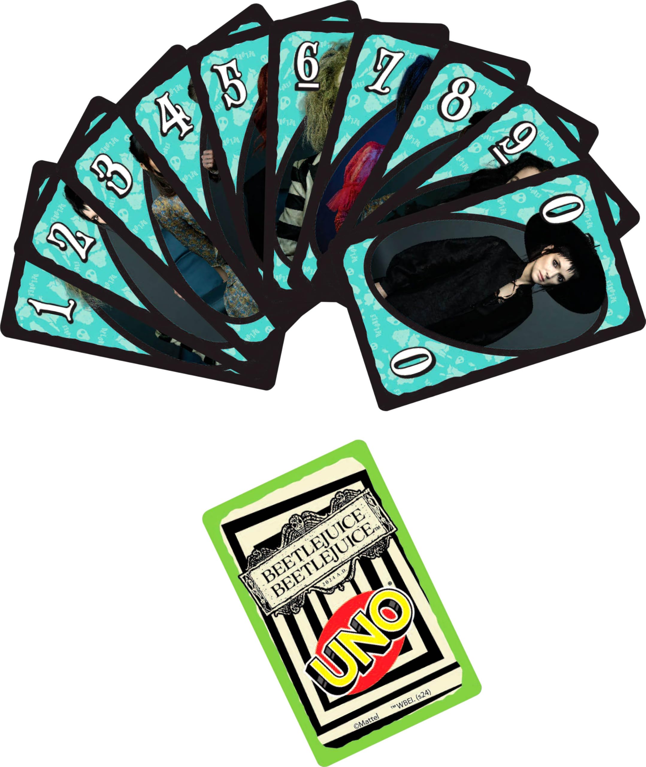 Foto 4 pulgar | Juego De Cartas Mattel Games Uno Beetlejuice Beetlejuice Kids 7+ - Venta Internacional.