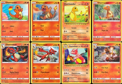 Foto 1 | Lote De Cartas Coleccionables Pokémon Charmander Charmeleon X8 - Venta Internacional.