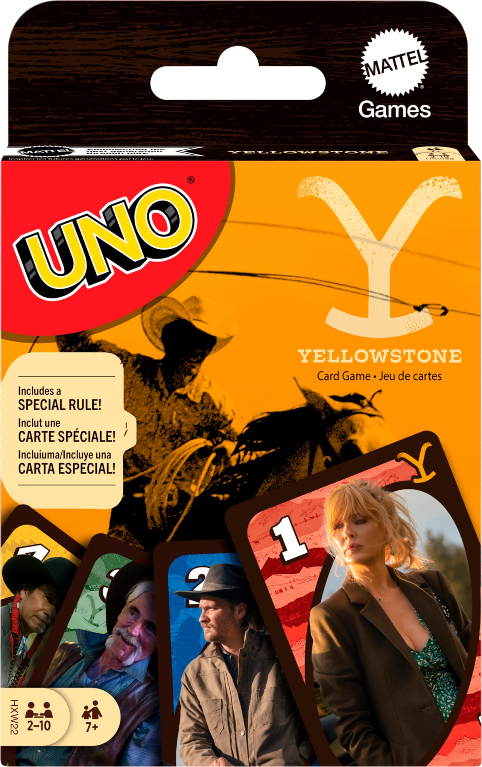 Foto 2 pulgar | Juego De Cartas Mattel Games Uno Yellowstone Para Niños Y Adultos Y Familia - Venta Internacional.