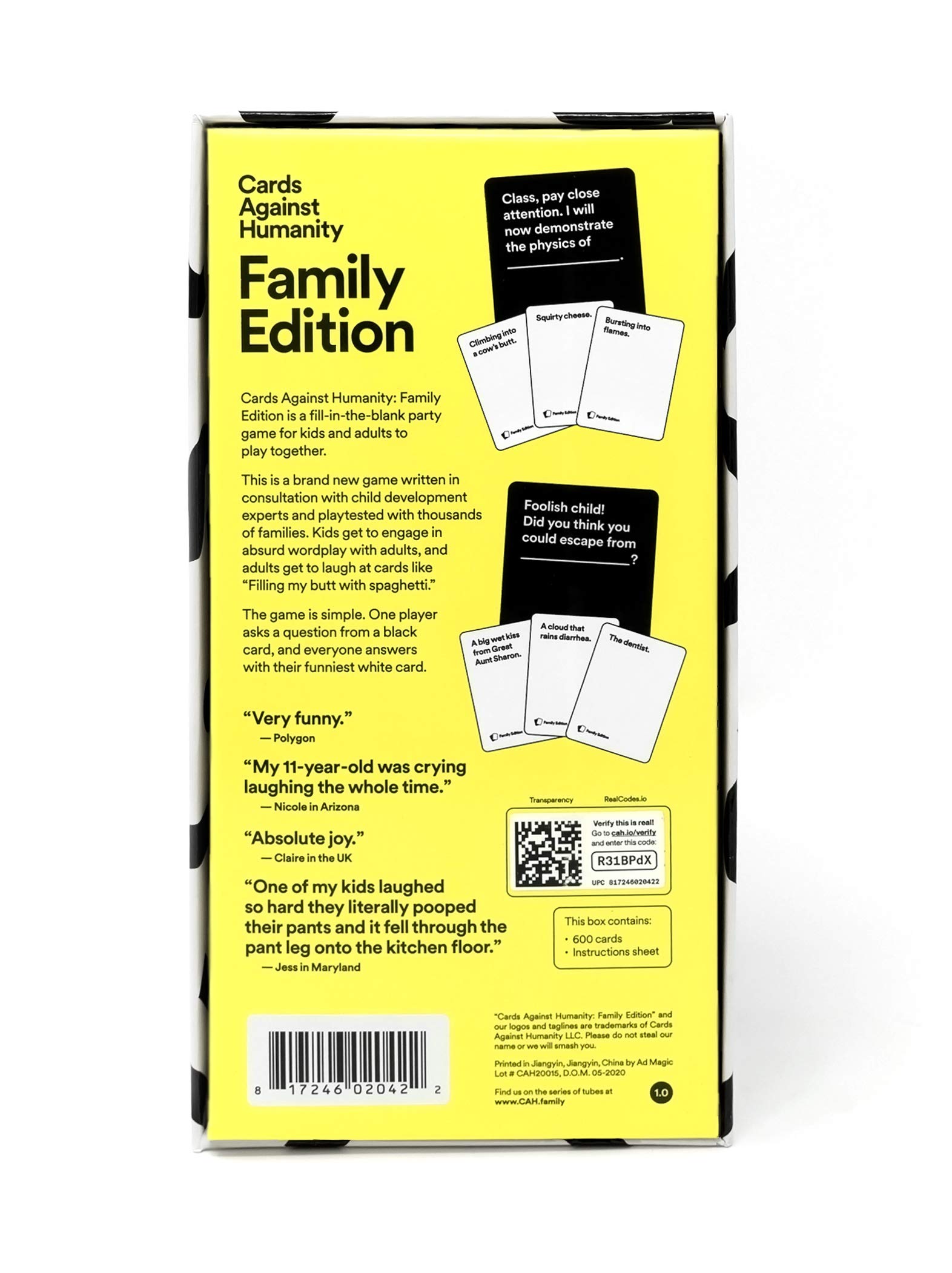 Foto 3 pulgar | Juego de Cartas Against Humanity Family Edition para más de 8 Años - Venta Internacional