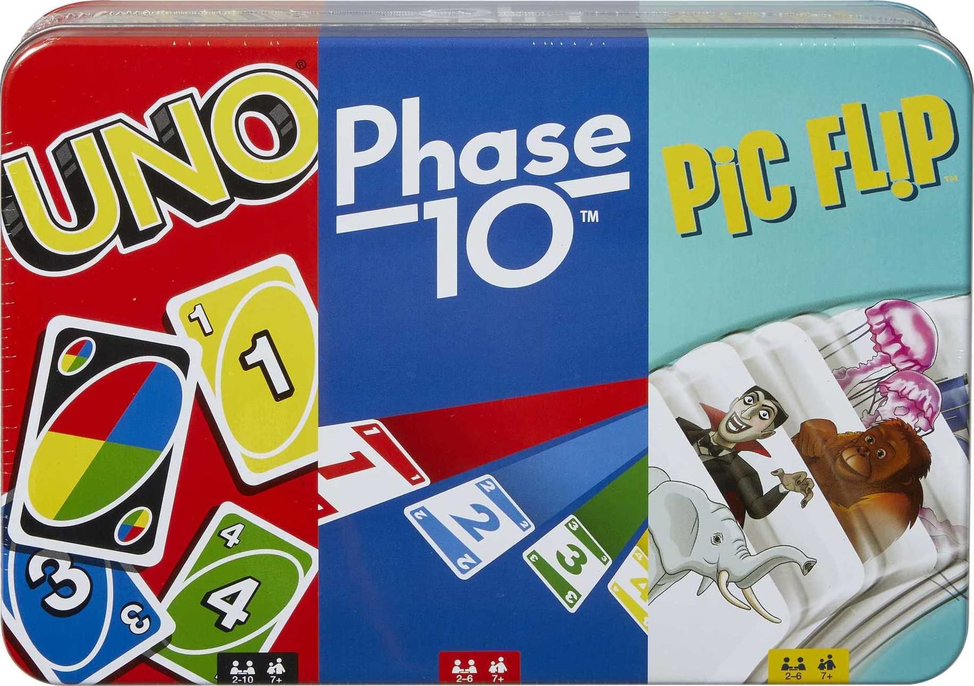 Foto 2 pulgar | Paquete De Juegos De Cartas Mattel Uno Phase 10 Y Pic Flip De Más De 7 Años - Venta Internacional.