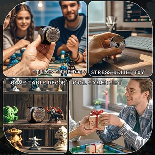 Foto 5 | Juego De Dados Haxtec Spinner Dice 7 En 1 Metal Dnd Dungeons Dragons - Venta Internacional.