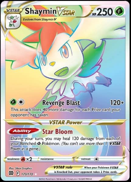 Tarjeta Pokémon Pokémon Shaymin Vstar 173/172 Brillant Stars - Venta Internacional.