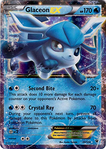Foto 2 pulgar | Carta Coleccionable Pokémon Glaceon-ex Water Type Xy Fates Collide - Venta Internacional.